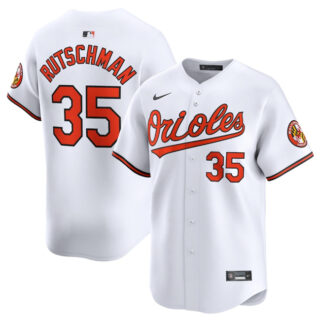 Men's Baltimore Orioles #35 Adley Rutschman White 2024 Home Limited Stitched Baseball Jersey