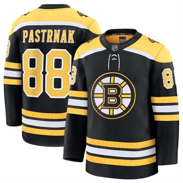 Men's Boston Bruins #88 David Pastrnak Black 2024-25 Home Stitched Hockey Jersey
