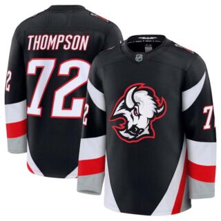 Men's Buffalo Sabres #72 Tage Thompson Black 2024-25 Alternate Stitched Hockey Jersey