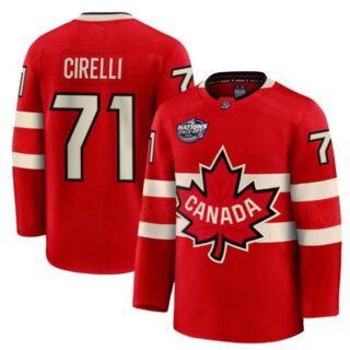 Men's Canada #71 Anthony Cirelli Red 2025 4 Nations Face-Off Premium Stitched Jersey