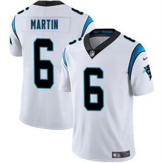 Men's Carolina Panthers #6 Sam Martin White 2025 Vapor Limited Stitched Football Jersey