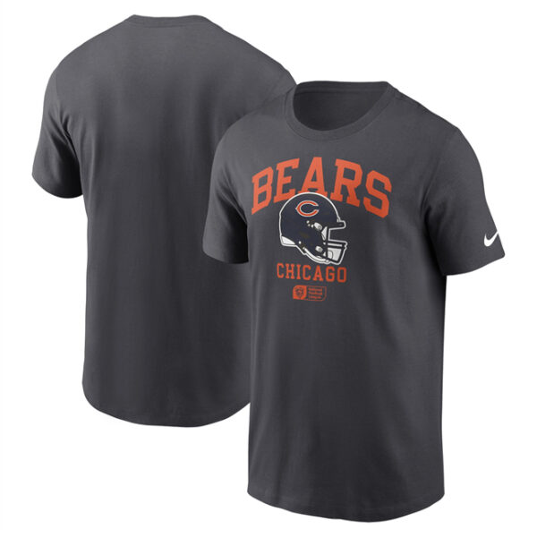 Men's Chicago Bears Anthracite Helmet Essential T-Shirt