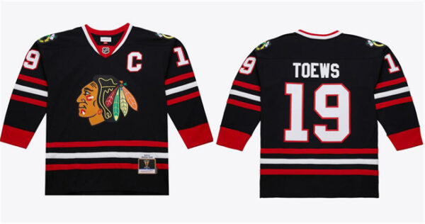 Men's Chicago Blackhawks #19 Jonathan Toews Black 2008 09 Stitched Hockey Jersey