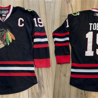 Men's Chicago Blackhawks #19 Jonathan Toews Black Stitched Hockey Jersey