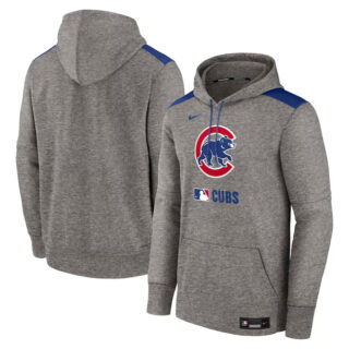 Men's Chicago Cubs Heather Charcoal Collection Performance Pullover Hoodie