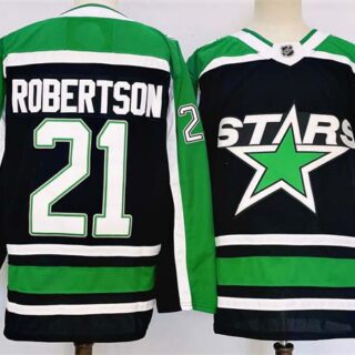 Men's Dallas Stars #21 Jason Robertson Black 2024-25 Reverse Retro Stitched Jersey