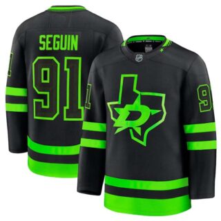 Men's Dallas Stars #91 Tyler Seguin Black 2024-25 Alternate Stitched Hockey Jersey