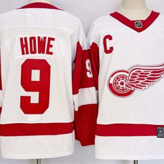 Men's Detroit Red Wings #9 Gordie Howe White 2024-25 Stitched Jersey