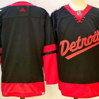 Men's Detroit Red Wings Blank Black 2024-25 Stitched Jersey