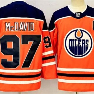 Men's Edmonton Oilers #97 Connor McDavid Orange 2024-25 With C Patch Heritage Classic Primegreen Stitched Jersey