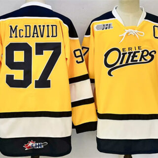 Men's Edmonton Oilers #97 Connor McDavid Yellow 2024-25 With C Patch Heritage Classic Primegreen Stitched Jersey
