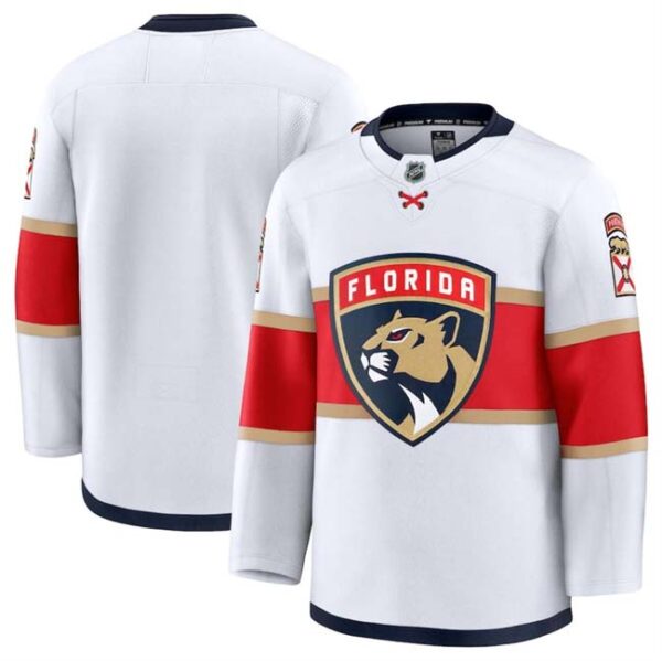 Men's Florida Panthers Blank White 2024-25 Away Stitched Hockey Jersey