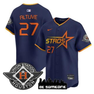 Men's Houston Astros #27 Jose Altuve Navy 2025 City Connect Limited Stitched Baseball Jersey