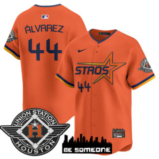 Men's Houston Astros #44 Yordan Alvarez Orange 2025 City Connect Limited Stitched Baseball Jersey