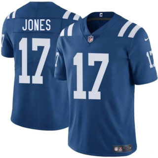 Men's Indianapolis Colts #17 Daniel Jones Blue 2025 Vapor Limited Stitched Football Jersey