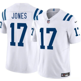 Men's Indianapolis Colts #17 Daniel Jones White 2025 F.U.S.E. Vapor Limited Stitched Football Jersey