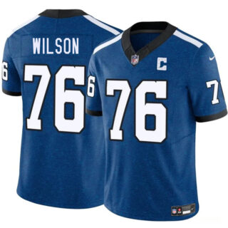Men's Indianapolis Colts #76 Jack Wilson Blue 2025 F.U.S.E. Throwback Vapor Limited Stitched Football Jersey