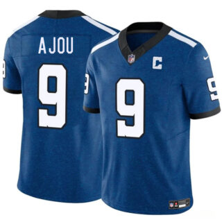 Men's Indianapolis Colts #9 Ajou Ajou Blue 2025 F.U.S.E. Throwback Vapor Limited Stitched Football Jersey