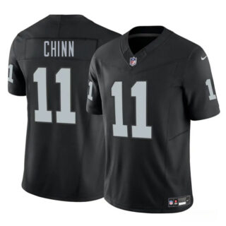 Men's Las Vegas Raiders #11 Jeremy Chinn Black 2025 F.U.S.E. Vapor Stitched Football Jersey