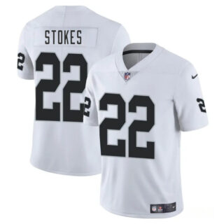 Men's Las Vegas Raiders #22 Eric Stokes White 2025 Vapor Stitched Football Jersey