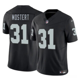 Men's Las Vegas Raiders #31 Raheem Mostert Black 2025 F.U.S.E. Vapor Stitched Football Jersey