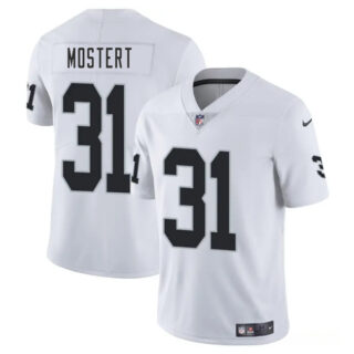 Men's Las Vegas Raiders #31 Raheem Mostert White 2025 Vapor Stitched Football Jersey