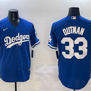 Men's Los Angeles Dodgers #33 James Outman Royal Cool Base Stitched Baseball Jersey