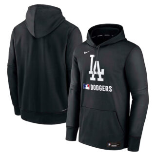 Men's Los Angeles Dodgers Black Collection Performance Pullover Hoodie