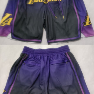 Men's Los Angeles Lakers Purple Black 2025 City Edition Shorts (Run Small)
