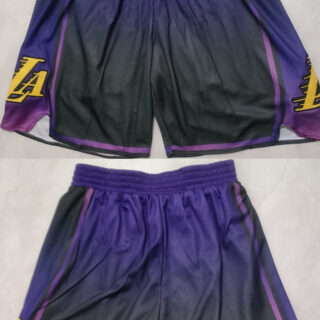 Men's Los Angeles Lakers Purple Black Shorts (Run Small)