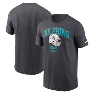 Men's Miami Dolphins Anthracite Helmet Essential T-Shirt
