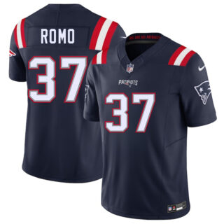 Men's New England Patriots #37 Parker Romo Navy 2025 F.U.S.E. Vapor Limited Stitched Football Jersey