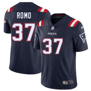 Men's New England Patriots #37 Parker Romo Navy 2025 Vapor Limited Stitched Football Jersey