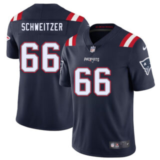 Men's New England Patriots #66 Wes Schweitzer Navy 2025 Vapor Limited Stitched Football Jersey