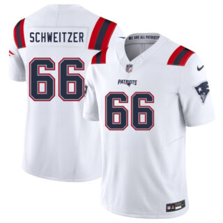 Men's New England Patriots #66 Wes Schweitzer White 2025 F.U.S.E. Vapor Limited Stitched Football Jersey