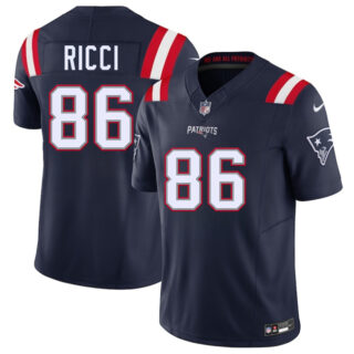 Men's New England Patriots #86 Giovanni Ricci Navy 2025 F.U.S.E. Vapor Limited Stitched Football Jersey