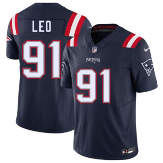 Men's New England Patriots #91 Titus Leo Navy 2025 F.U.S.E. Vapor Limited Stitched Football Jersey