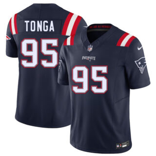 Men's New England Patriots #95 Khyiris Tonga Navy 2025 F.U.S.E. Vapor Limited Stitched Football Jersey