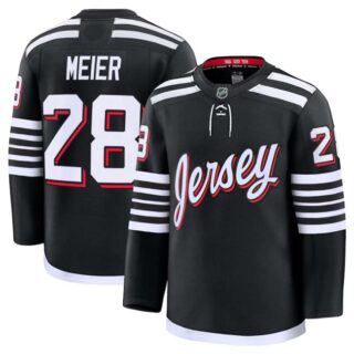 Men's New Jersey Devils #28 Timo Meier Black 2024-25 Alternate Stitched Hockey Jersey