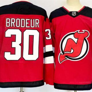 Men's New Jersey Devils #30 Martin Brodeur Red 2024-25 Home Stitched Hockey Jersey