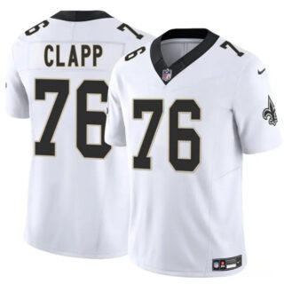 Men's New Orleans Saints #76 Will Clapp White 2025 F.U.S.E Vapor Limited Stitched Football Jersey