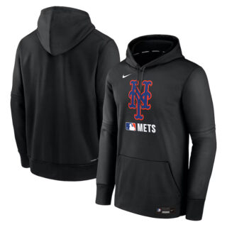 Men's New York Mets Black Collection Performance Pullover Hoodie