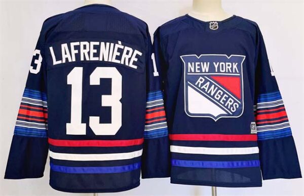 Men's New York Rangers #13 Alexis LafreniereNavy 2024-25 Stitched Jersey