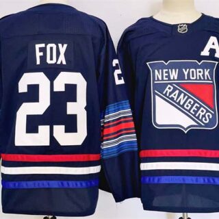 Men's New York Rangers #23 Adam Fox Navy 2024-25 Stitched Jersey