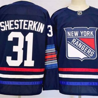 Men's New York Rangers #31 Igor Shesterkin Navy 2024-25 Stitched Jersey