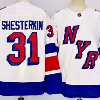 Men's New York Rangers #31 Igor Shesterkin White 2024-25 Stadium Series Stitched Jersey