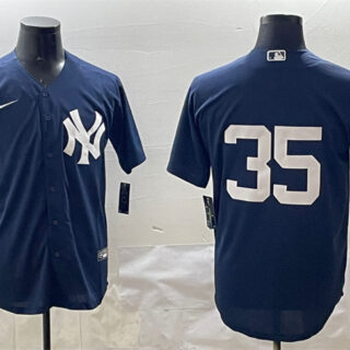 Men's New York Yankees #35 Cody Bellinger Navy Cool Base Stitched Baseball Jersey