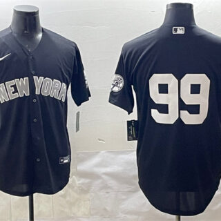 Men's New York Yankees #99 Aaron Judge Black Cool Base Stitched Baseball Jersey