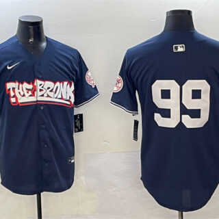 Men's New York Yankees #99 Aaron Judge Navy Bronx Graffiti Vapor Limited Stitched Baseball Jersey