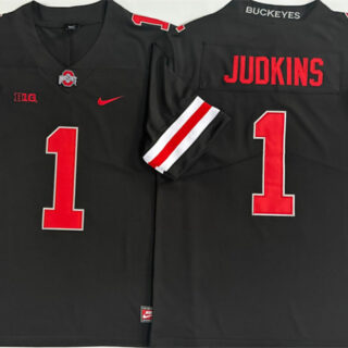 Men's Ohio State Buckeyes #1 Quinshon Judkins Black Limited Stitched Jersey